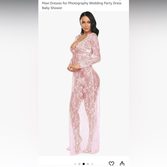 Womens Maternity Lace Maxi Dress Sz S - Picture 4 of 8